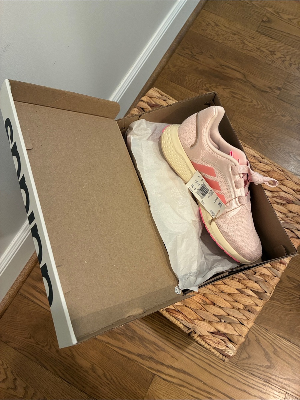 adidas Women's Light Pink Runner Sneakers with Cream Midsole